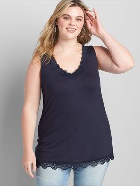 𝐋𝐀𝐍𝐄 𝐁𝐑𝐘𝐀𝐍𝐓 | SLEEVELESS LACE HEM TANK TOP